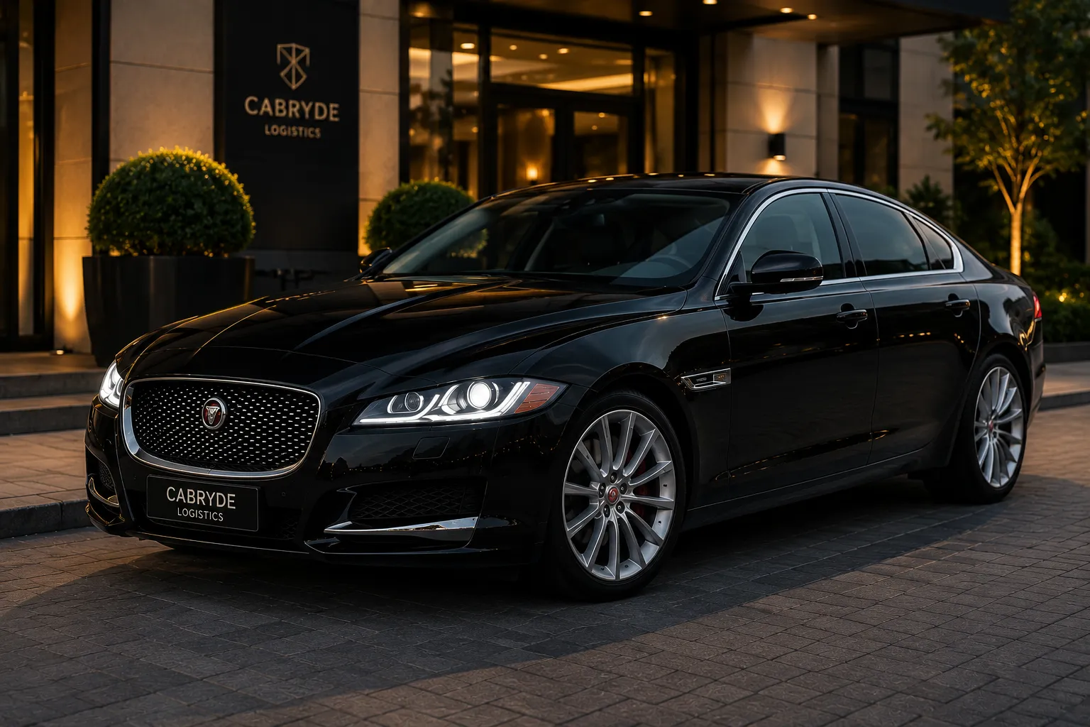 Black Jaguar XF luxury sedan